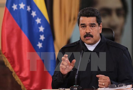 Tổng thống Nicolás Maduro tại cuộc họp ở Caracas.